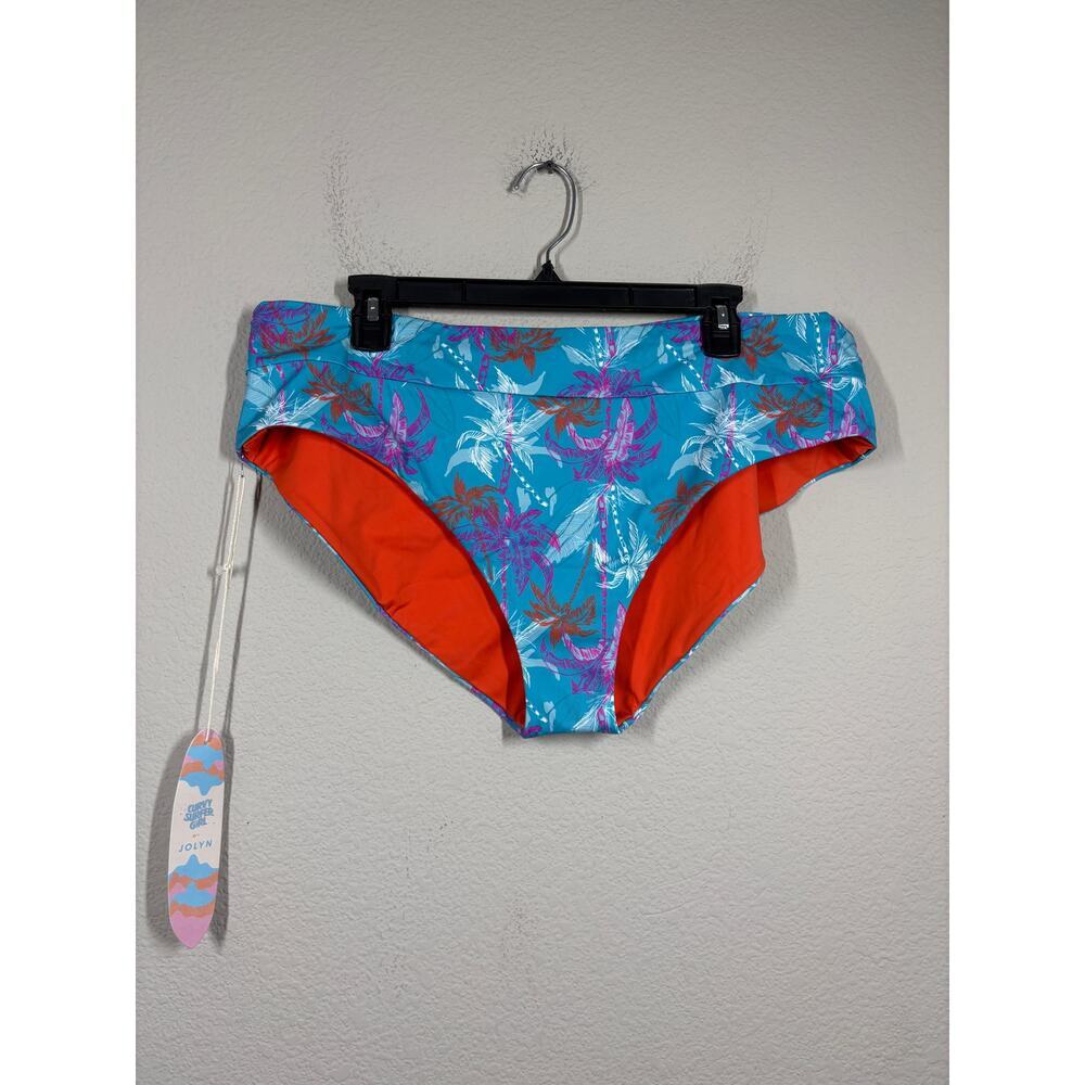 Jolyn 2X Minerva Bikini Bottoms Swimwear Surfside Blue Tropical Beach Summer